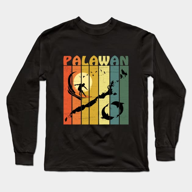 Palawan Surfing Long Sleeve T-Shirt by NicGrayTees